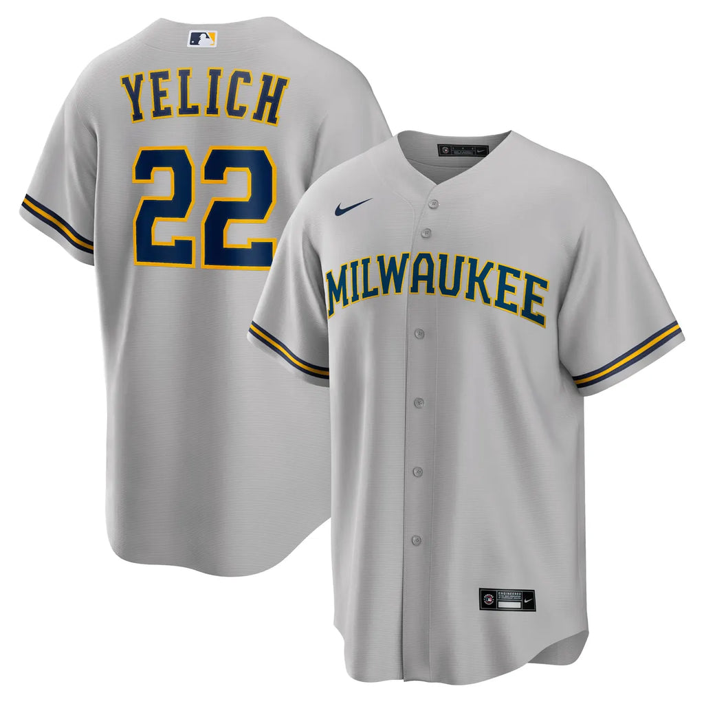 nike authentic Yelich Brewers Navy Jersey - Hình 22