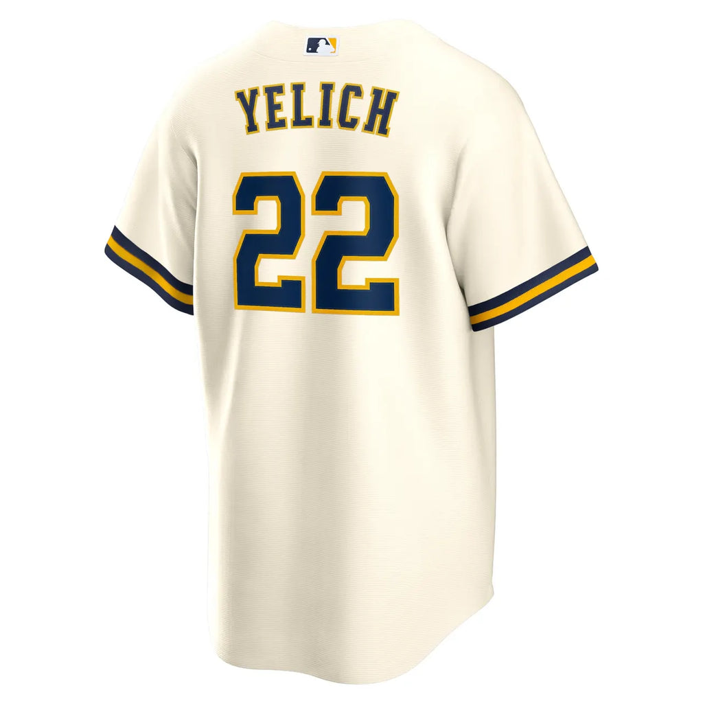 nike authentic Yelich Brewers Navy Jersey - Hình 7