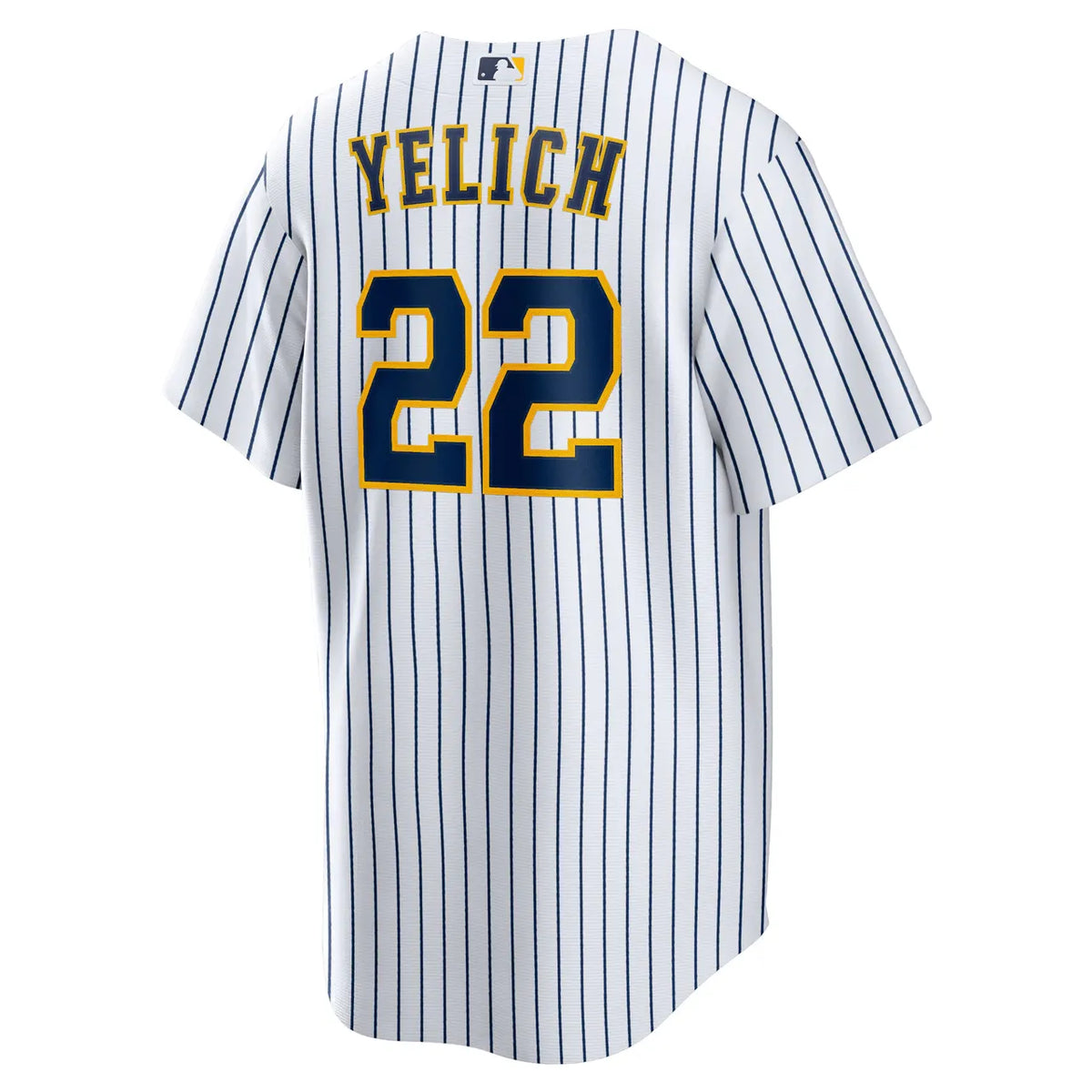 nike white Yelich Brewers Pinstripe Jersey - Hình 3