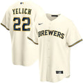 Yelich Brewers Cream Jersey nike authentic