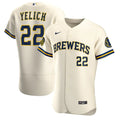 Yelich Brewers Cream Jersey nike authentic