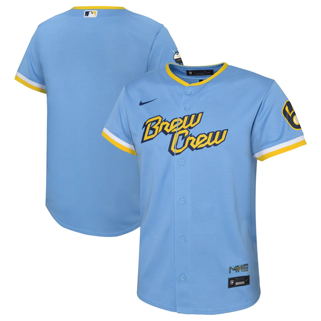 brew Nike Brewers Light Blue Jersey