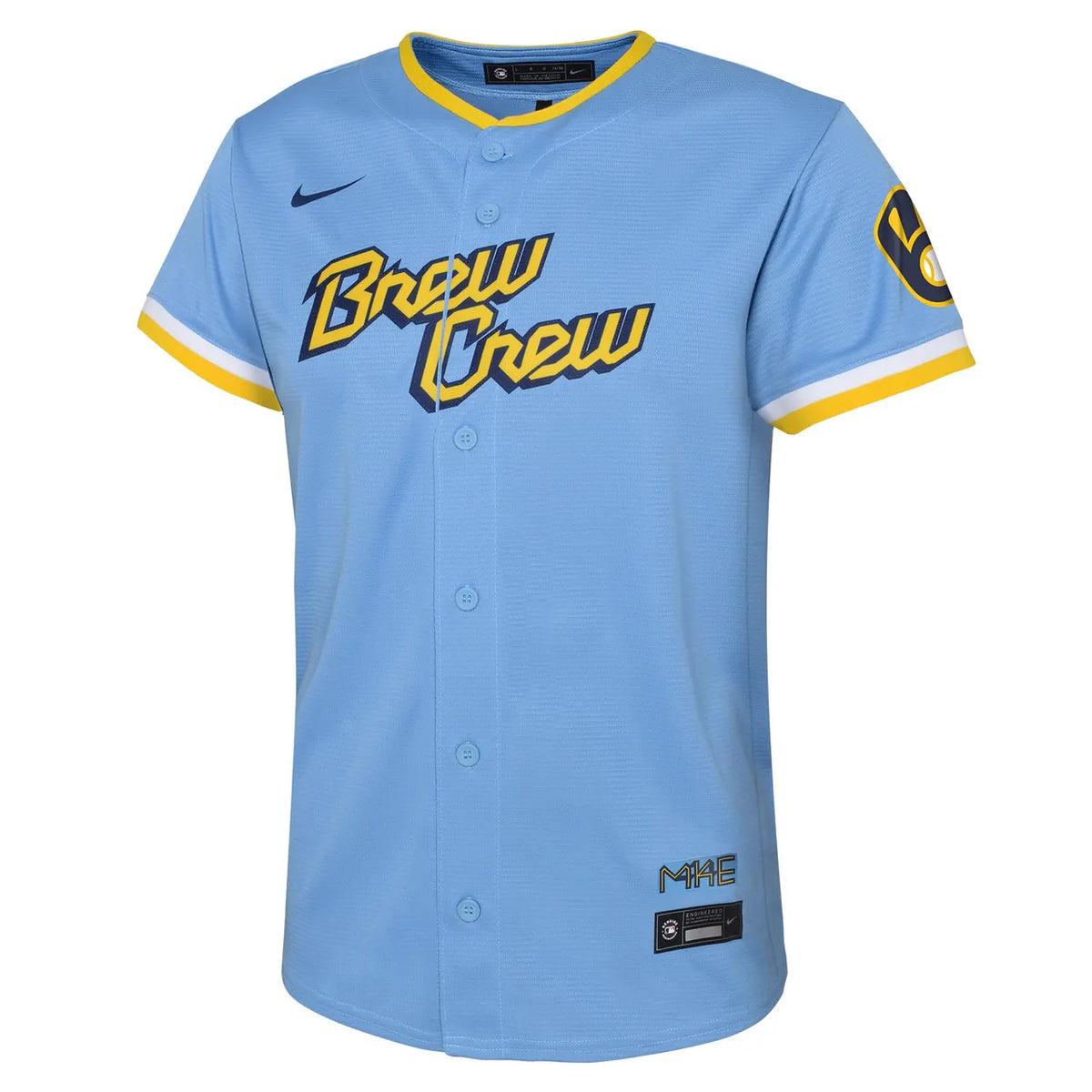 brew Nike Brewers Light Blue Jersey - Hình 2