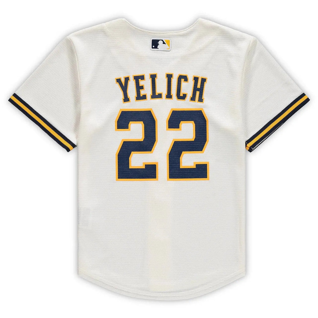 Yelich Brewers Cream Jersey nike authentic - Hình 4