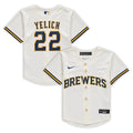 Yelich Brewers Cream Jersey nike authentic