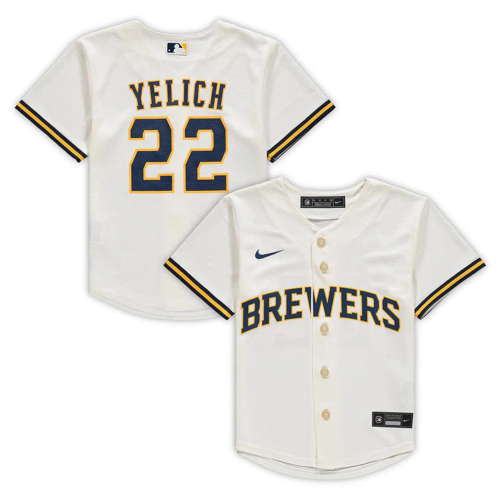 Yelich Brewers Cream Jersey nike authentic - Hình 2