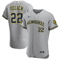 nike Yelich #22 Brewers Gray Jersey