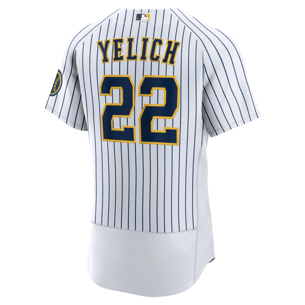 Brewers Yelich Pinstripe Jersey - Hình 3