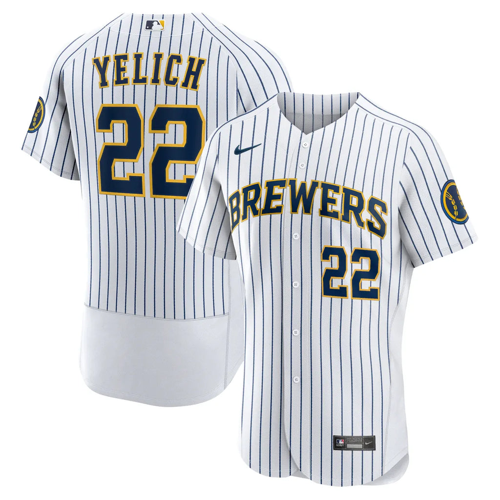 Brewers Yelich Pinstripe Jersey
