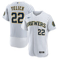 Brewers Yelich Pinstripe Jersey