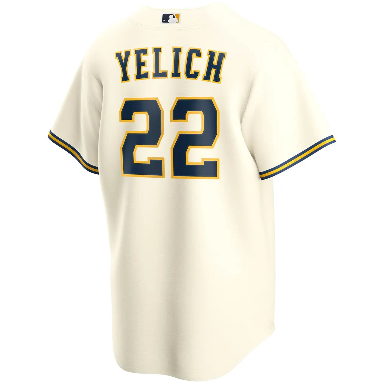 nike Yelich Brewers Cream Jersey - Hình 4