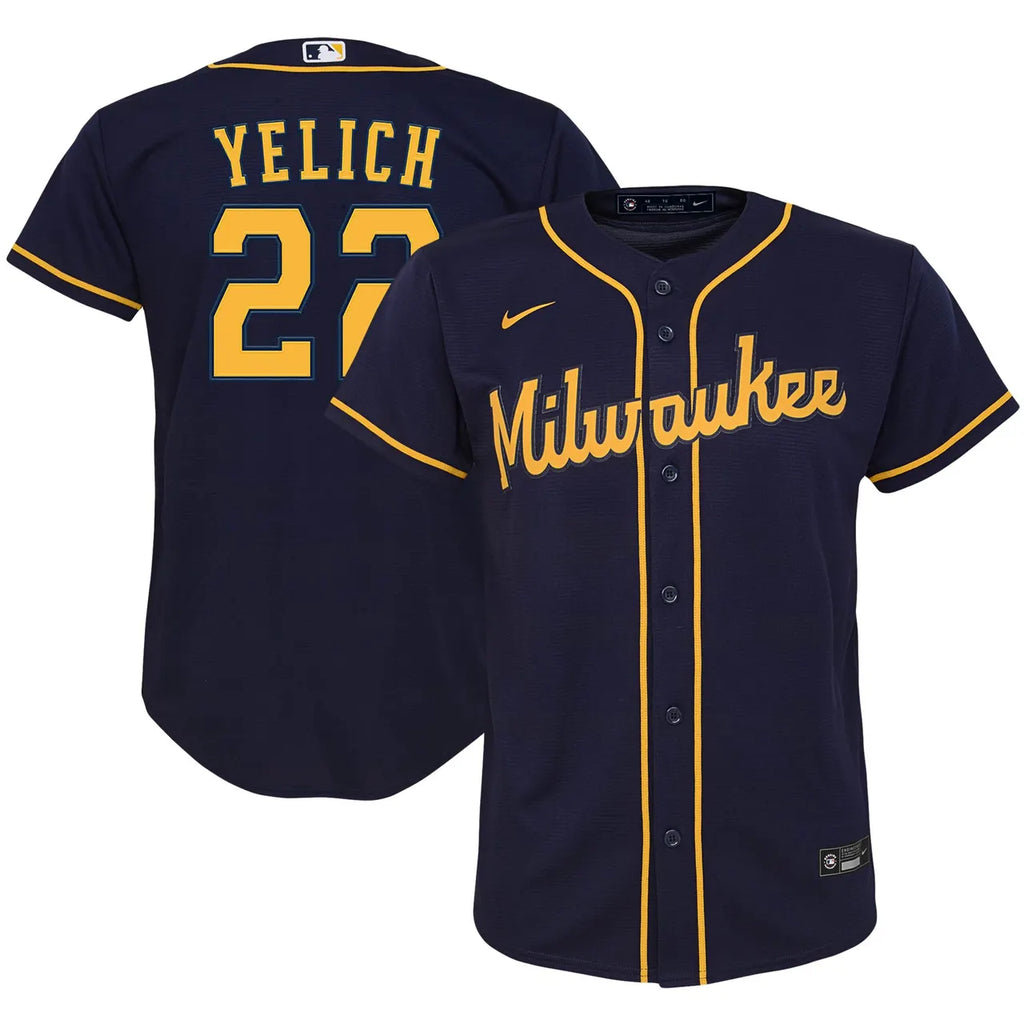 Yelich Brewers Navy Jersey nike - Hình 2