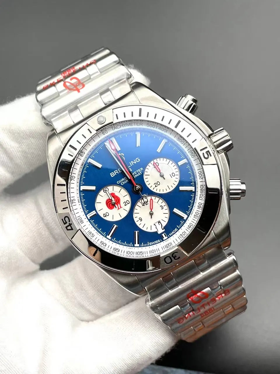steel Breitling Chronomat Blue Dial