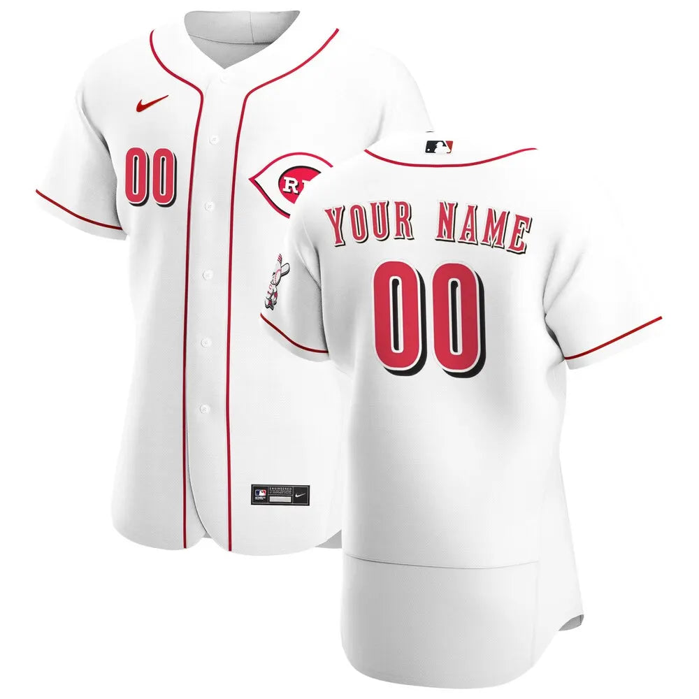 nike Reds White Home Custom Jersey