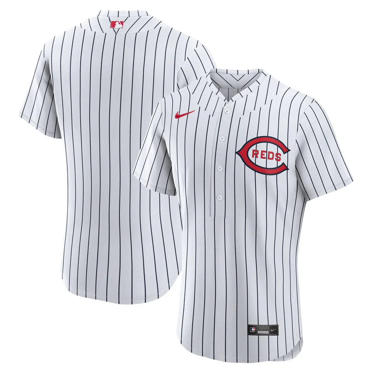 Reds Pinstripe White Jersey