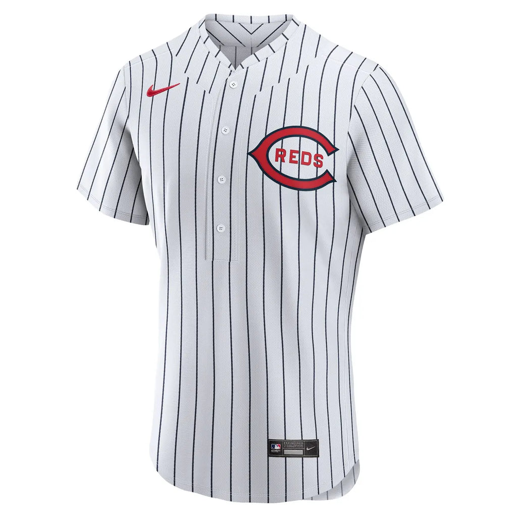 Reds Pinstripe White Jersey - Hình 3