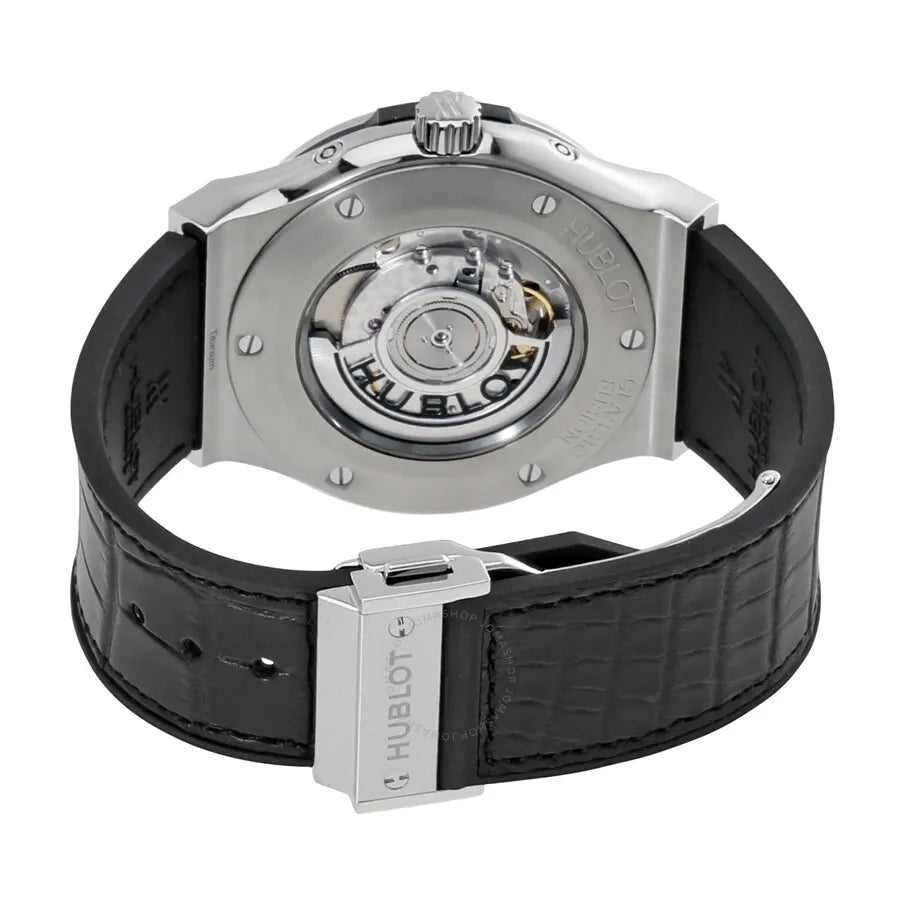 classic Hublot Skeleton Black Leather - Hình 3