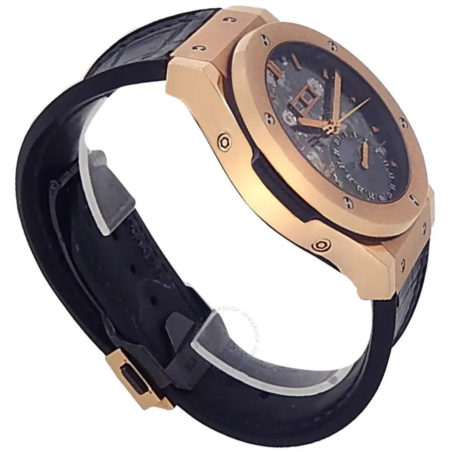black leather Hublot Rose Gold Skeleton - Hình 3