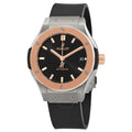 black Hublot Rose Gold Rubber Watch