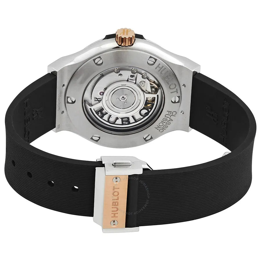 black Hublot Rose Gold Rubber Watch - Hình 3