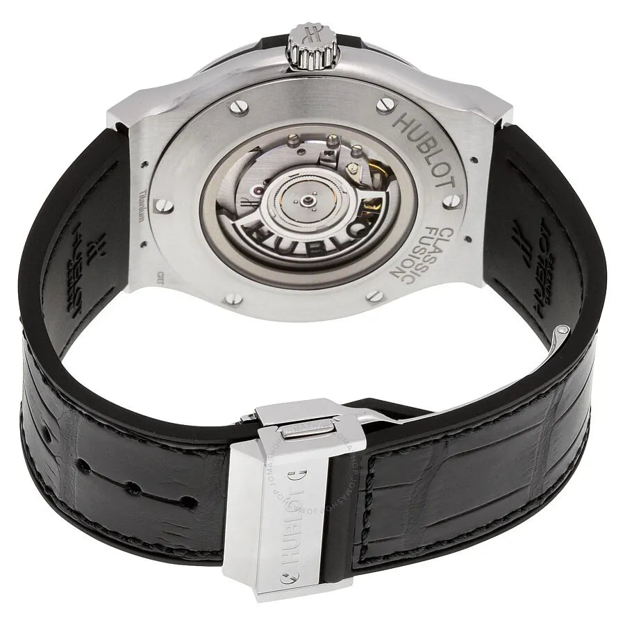 Hublot Classic Fusion Titanium Black Leather Watch - Hình 3