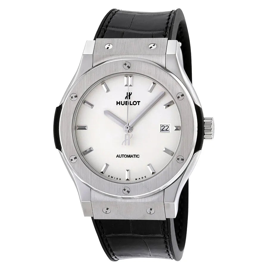 classic Hublot Silver Black Leather