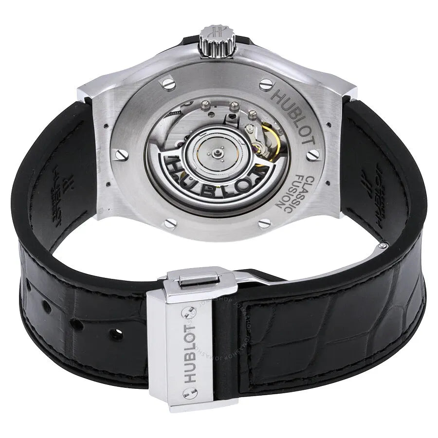 classic Hublot Silver Black Leather - Hình 3