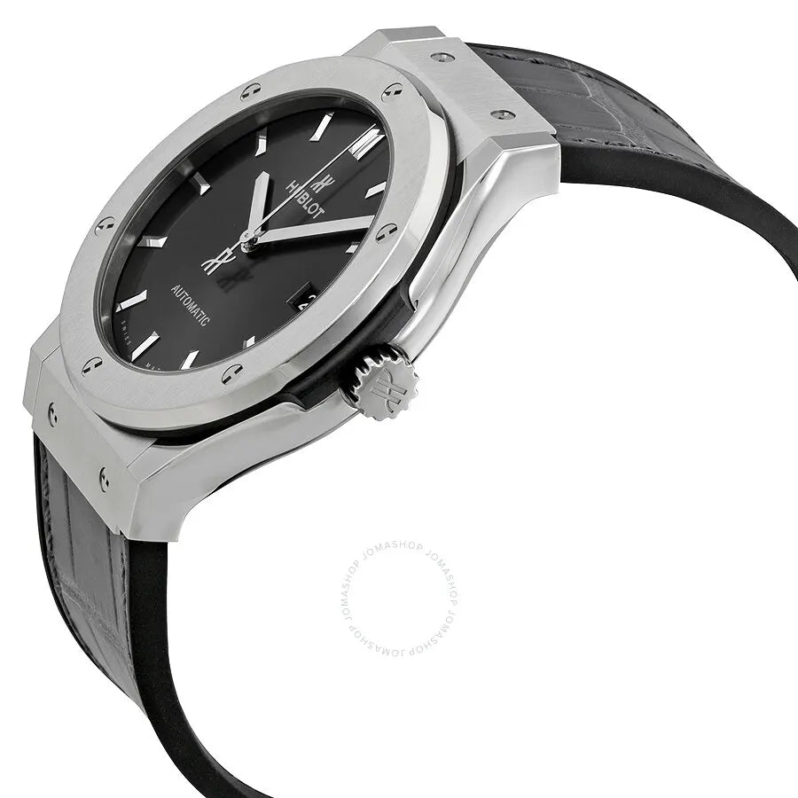 Hublot Black Dial Leather Watch - Hình 2