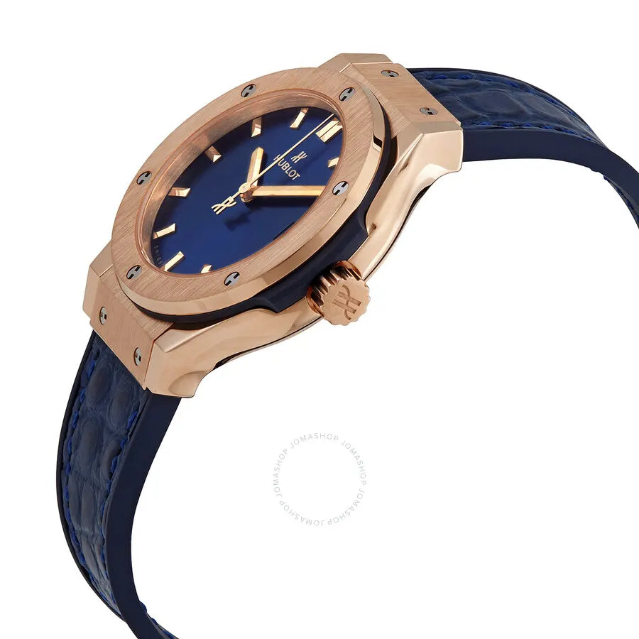 Hublot Rose Gold Blue Leather - Hình 2