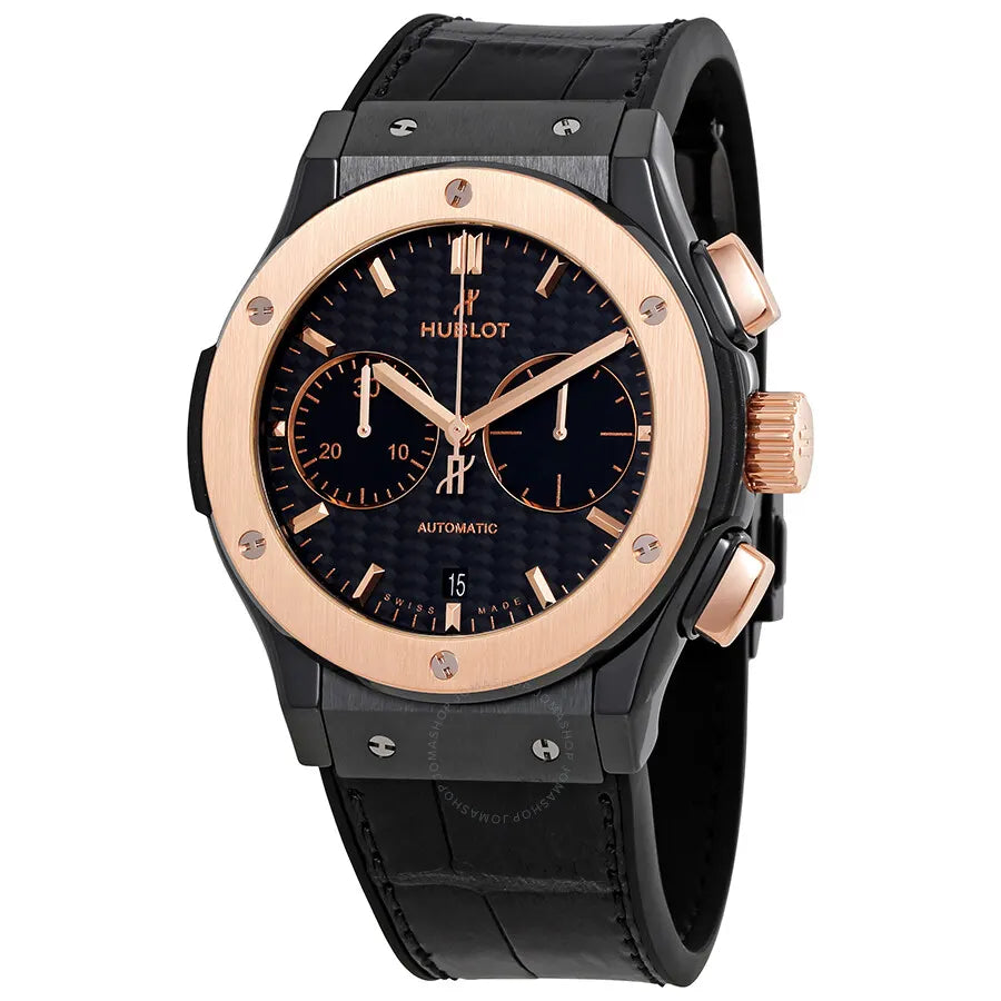 leather Hublot Black Ceramic Rose Gold