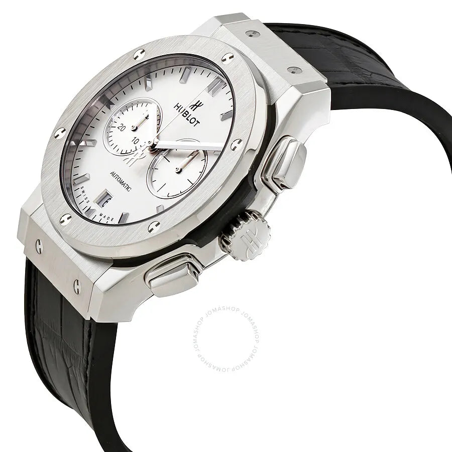 black Hublot Silver Dial Leather - Hình 2