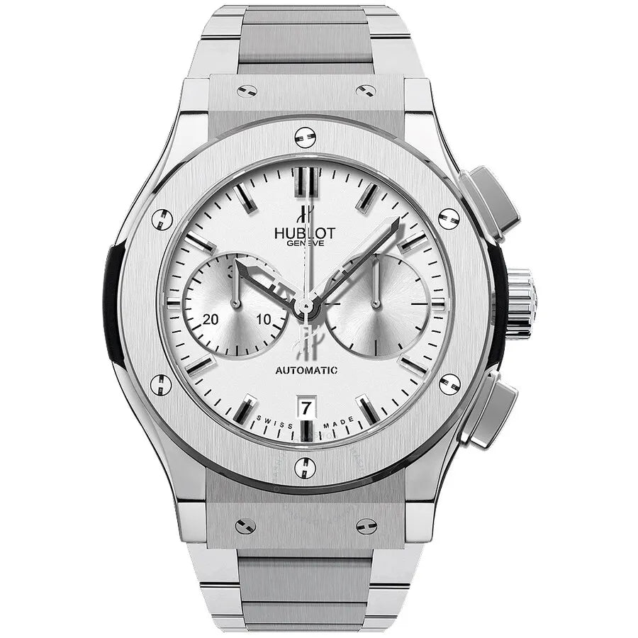 Hublot White Dial Steel Chronograph