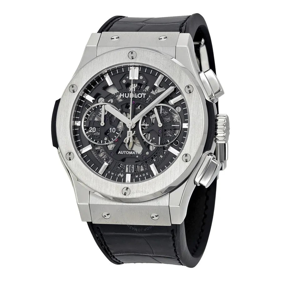 Hublot Skeleton Black Leather