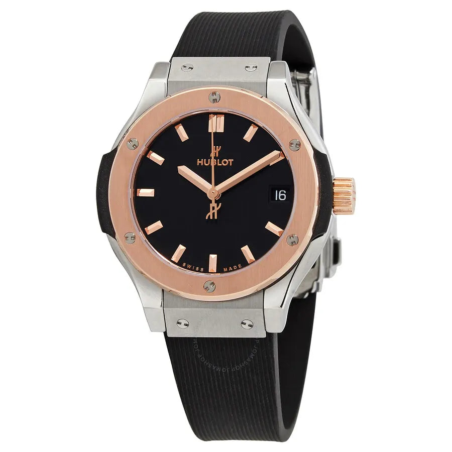 classic Hublot Rose Gold Rubber Watch