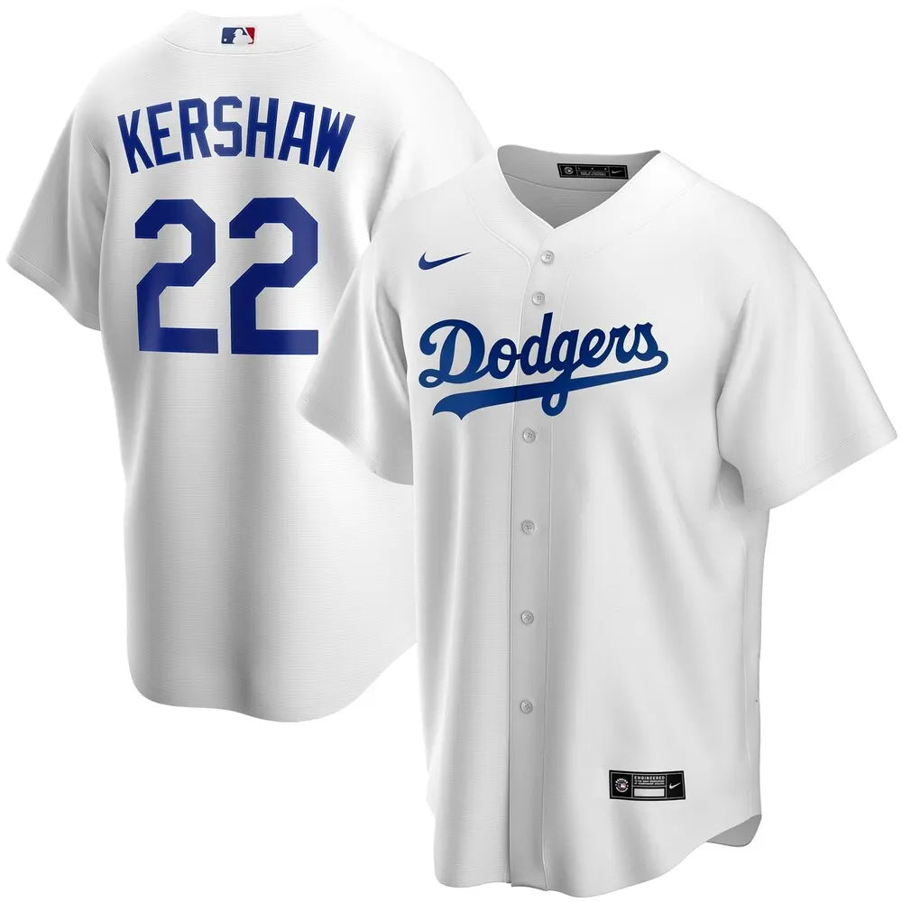 Kershaw #22 Dodgers White Jersey