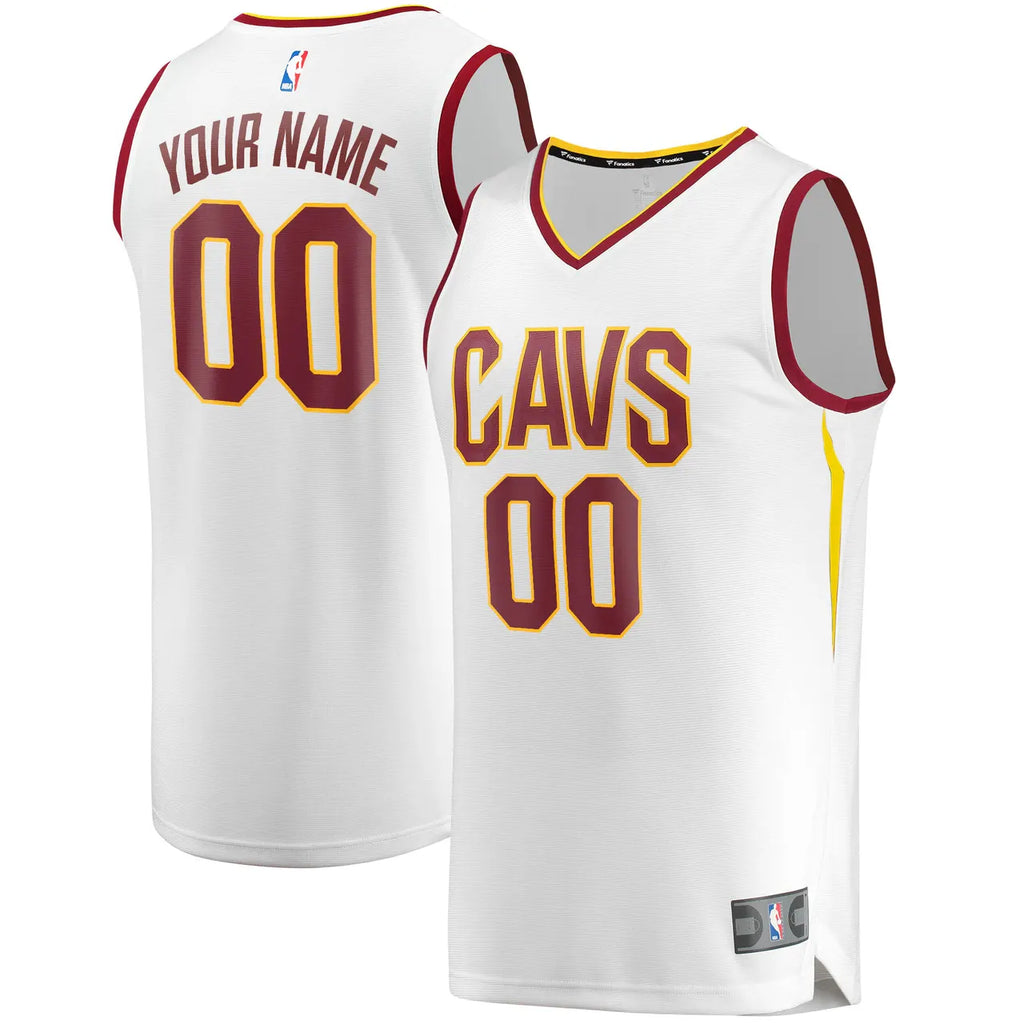 Fanatics Cavs White Custom Jersey
