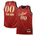 land Nike Cavs Maroon Custom Jersey