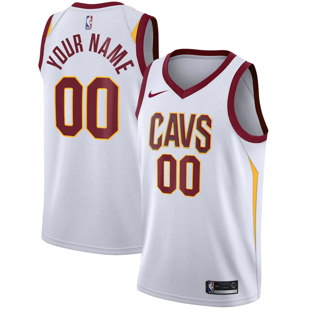Cavs White Custom Jersey
