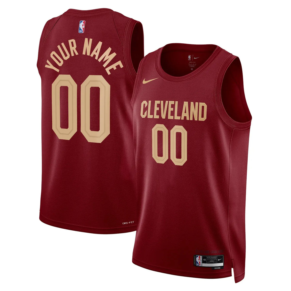 nike icon Cavs Maroon Custom Jersey