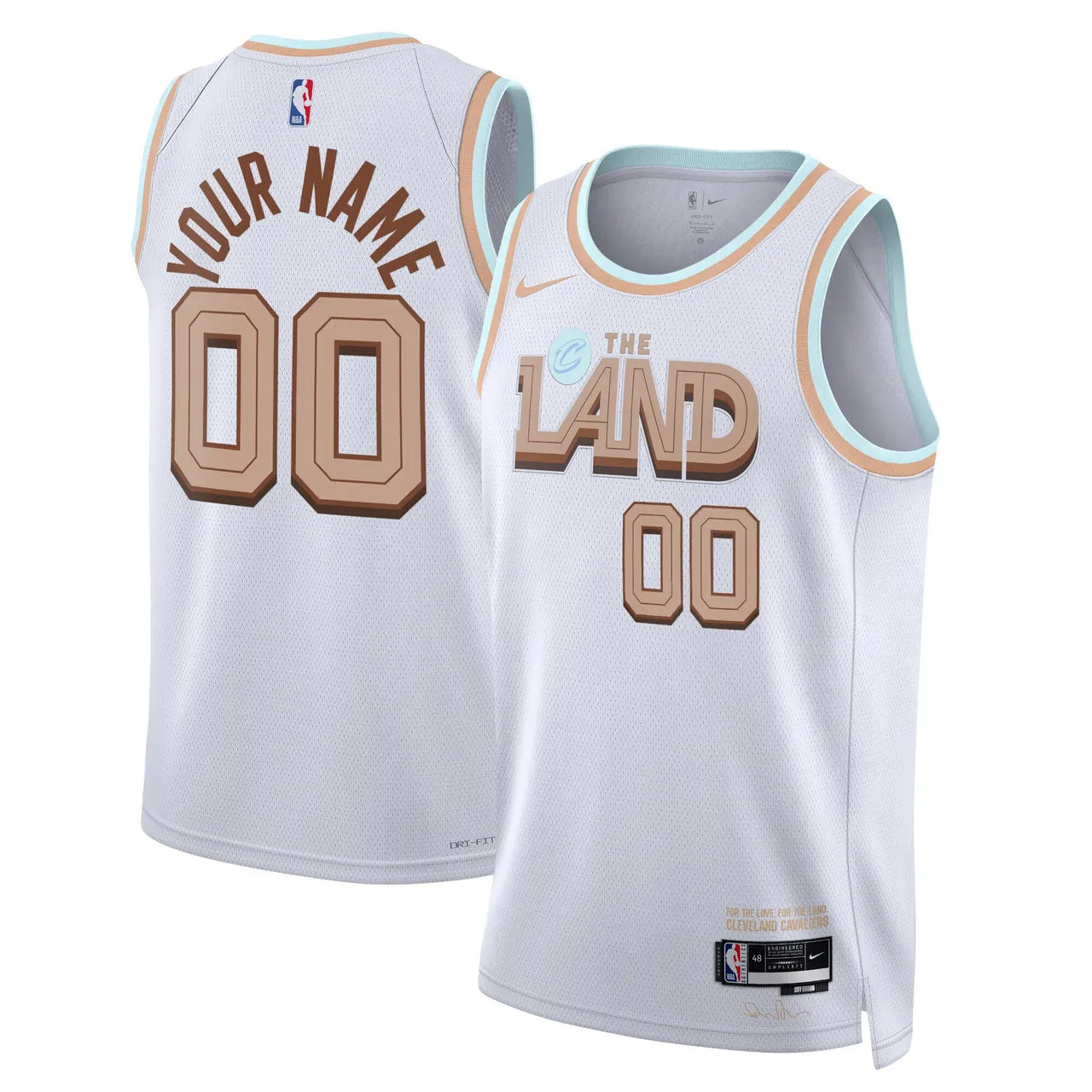 Nike Cavs White "The Land" Custom Jersey - Hình 2