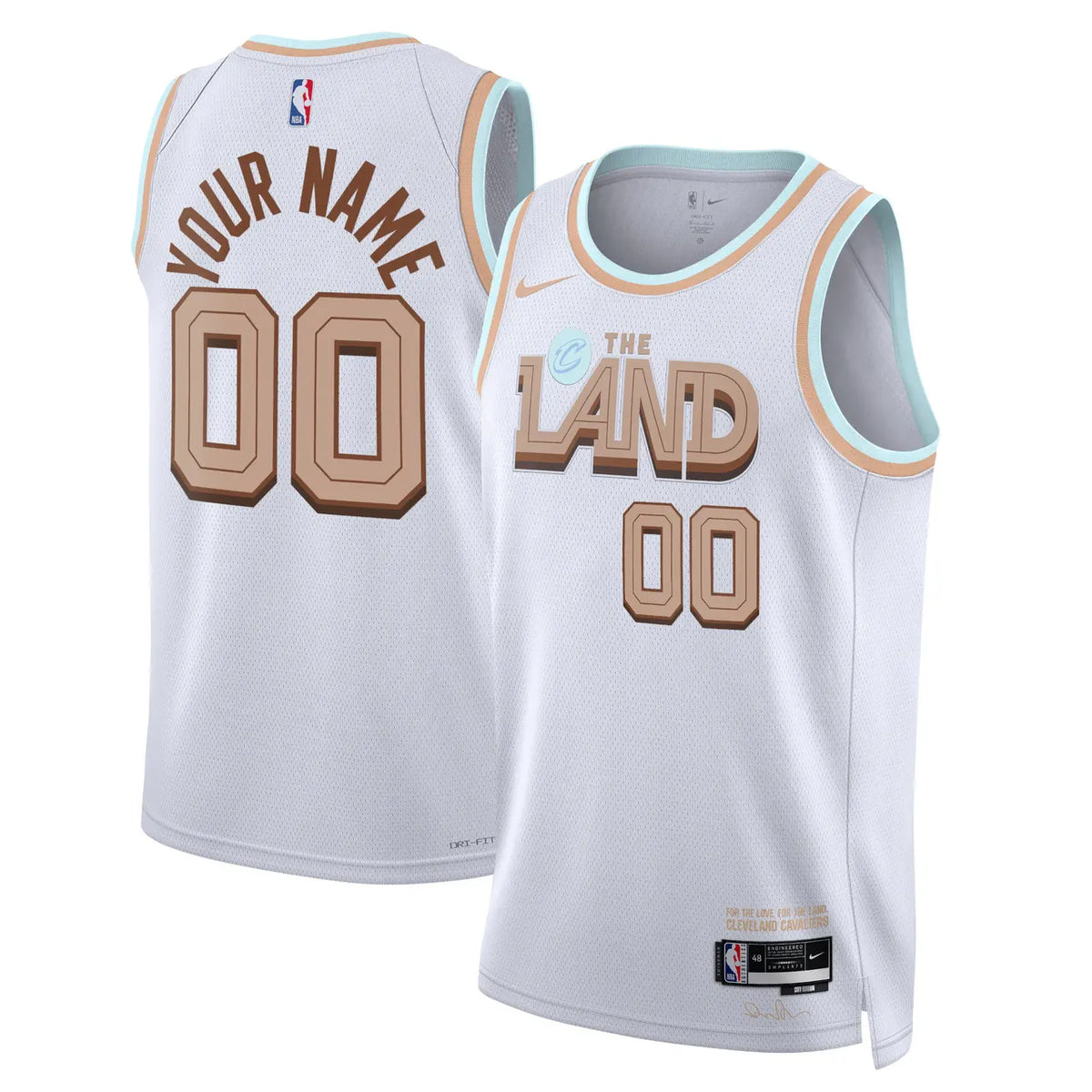 Nike Cavs White "The Land" Custom Jersey