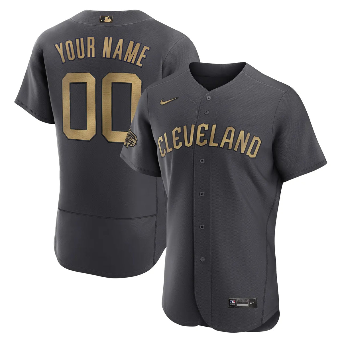 Cleveland Guardians Gray Gold Custom Jersey
