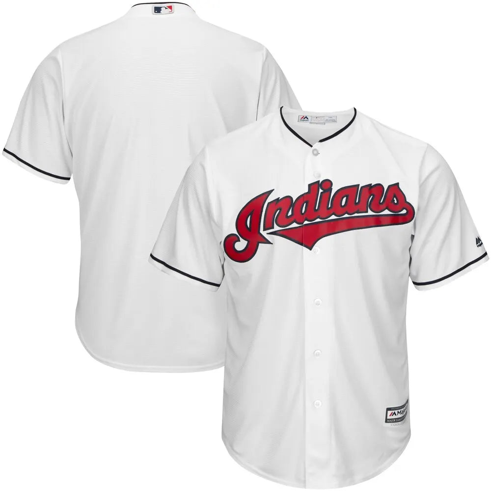 Majestic Indians White Jersey