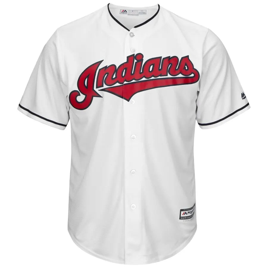 majestic Indians White Home Jersey