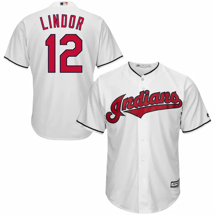 majestic Lindor #12 Indians Jersey