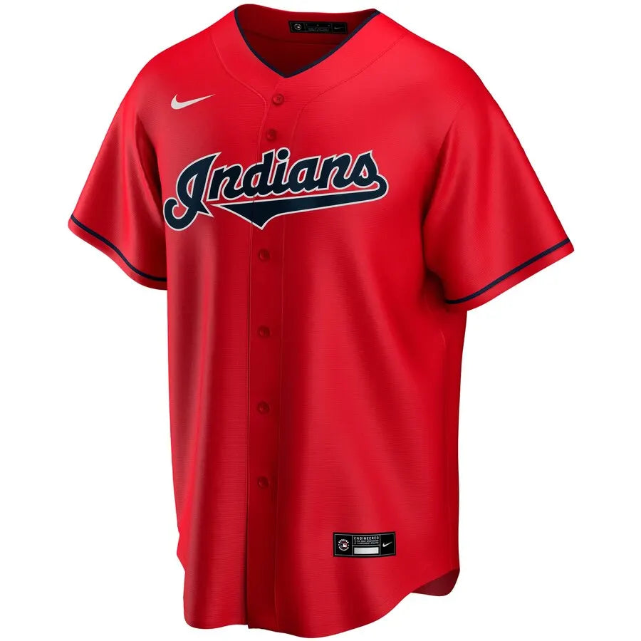 Indians Red Baseball Jersey - Hình 2