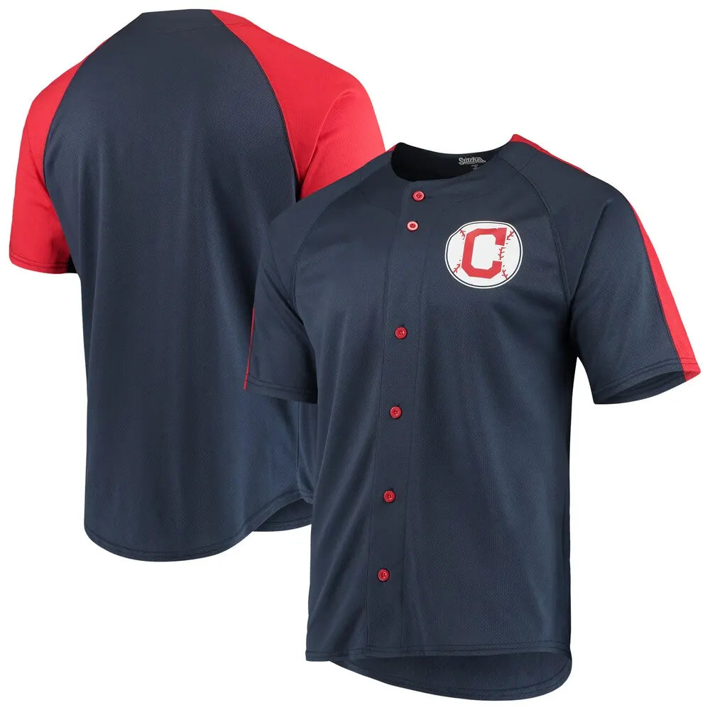 Indians Navy/Red Throwback Jersey