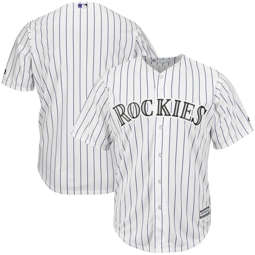 Rockies White Pinstripe Jersey majestic