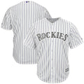 majestic Rockies White Pinstripe Jersey