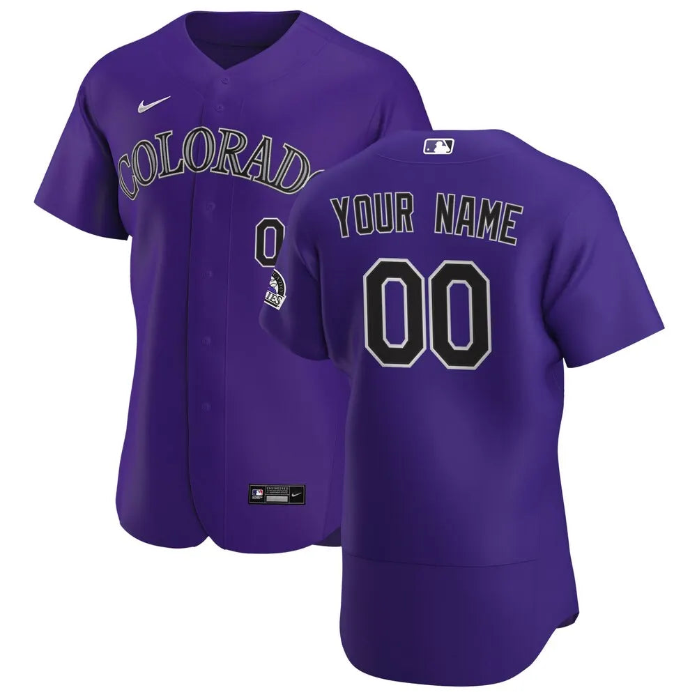 nike personalized Rockies Purple Custom Jersey